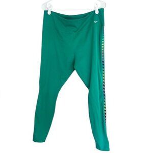 Nike Green Athletic Leggings with Side Detailing